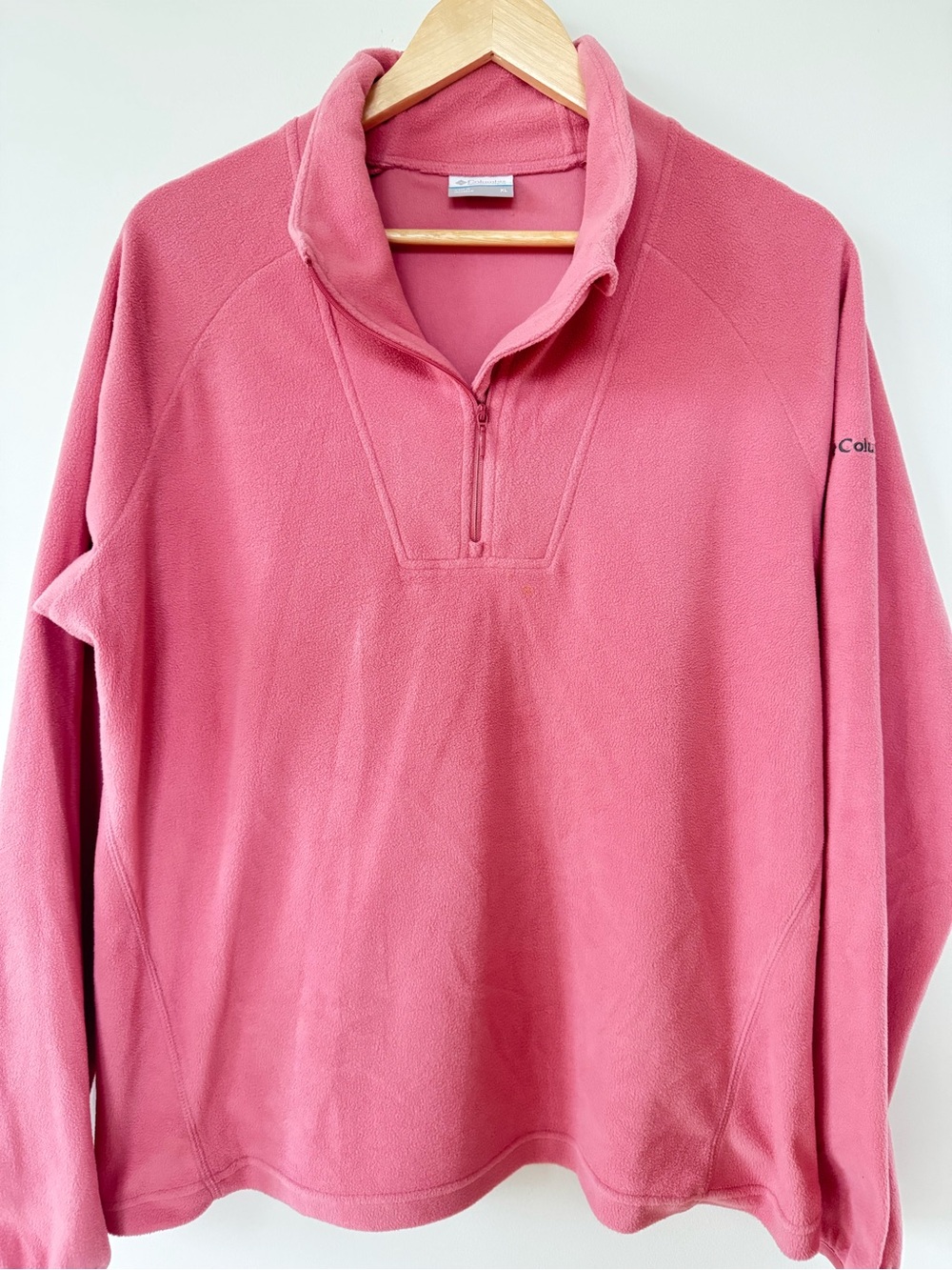 Columbia Women’s Salmon Pink 1/4 Zip Fleece Pullover XL